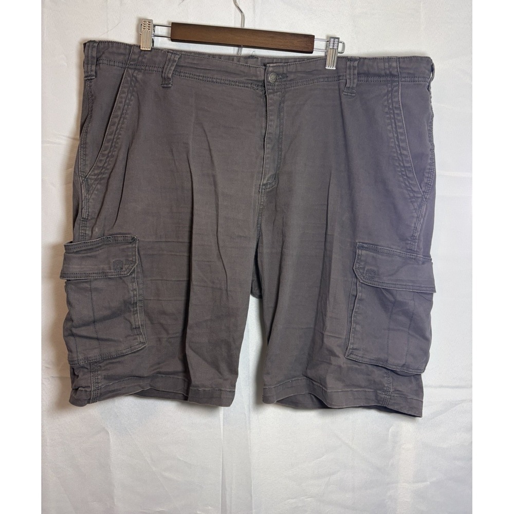 Berne Men's Cargo Shorts Gray Flat Front Pockets Cotton Blend Relaxed Gorpcore